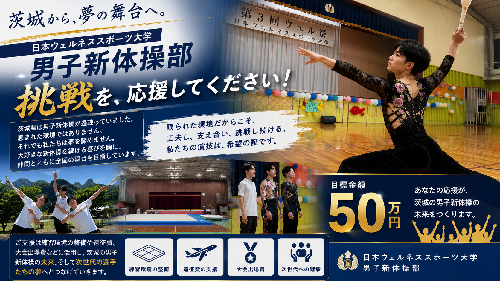 「茨城の男子新体操を次世代へつなぐ挑戦」ご支援お願い致します。